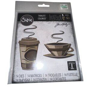 New Sealed Tim Holtz CAFE COLORIZE Coffee Cup Latte 665212 Thinlits Dies